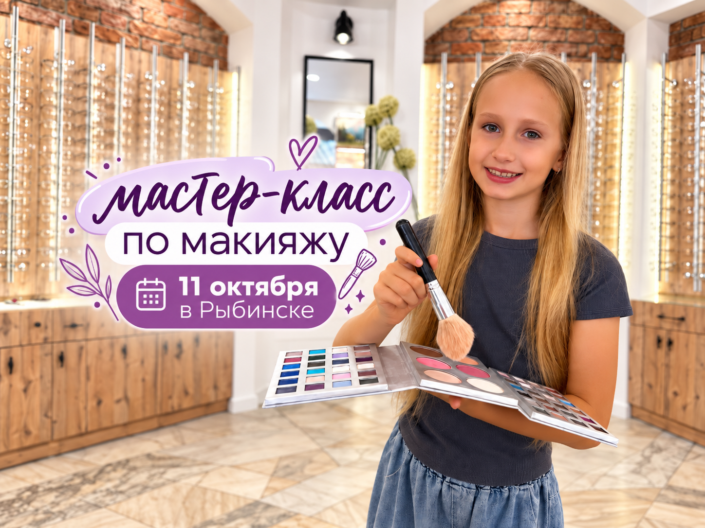 Повторяем! Детский мастер-класс по макияжу пройдет 11 октября в Рыбинске от Светланы Маниной 